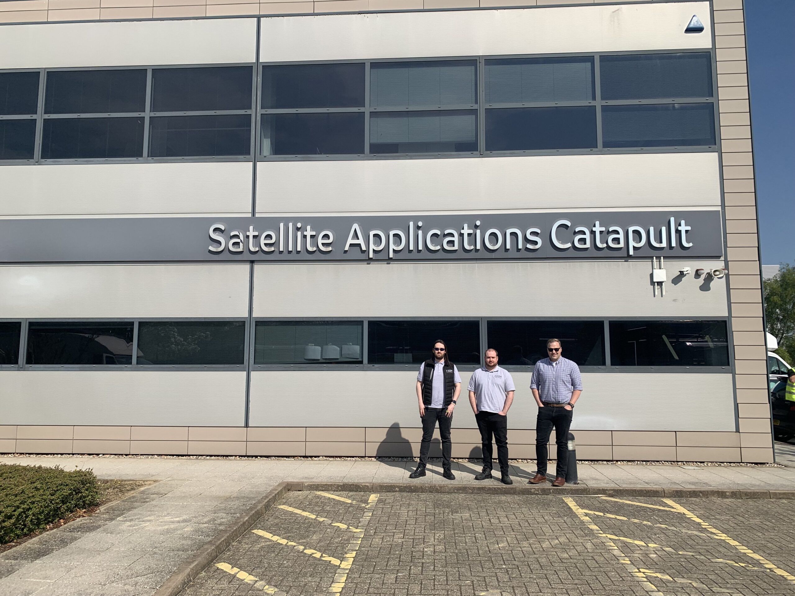 Rob, Aarron and Andy outside the new AEON Oxfordshire Office