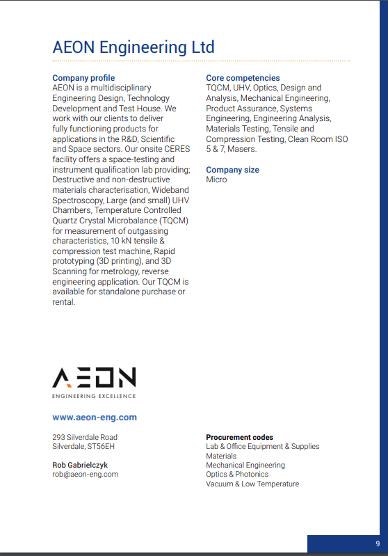 AEON's feature in the Big Science and Business Forum Brochure